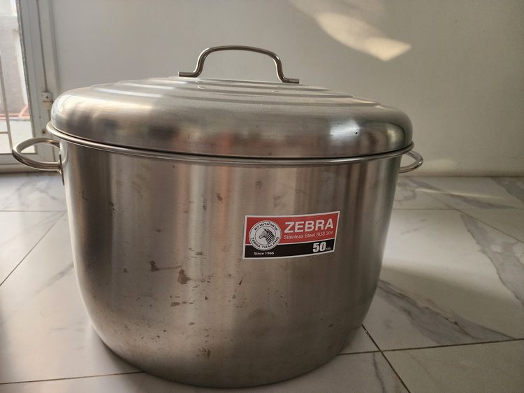 หม้อม้าลายสเตนเลสฟู้ดเกรด SUS 304 ขนาด 50cm.