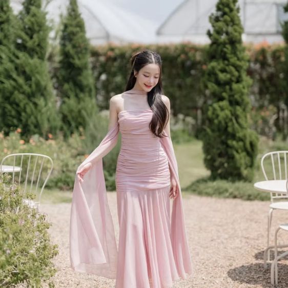 เดรสสีชมพู งานแบรนด์ PIRUNYA.official