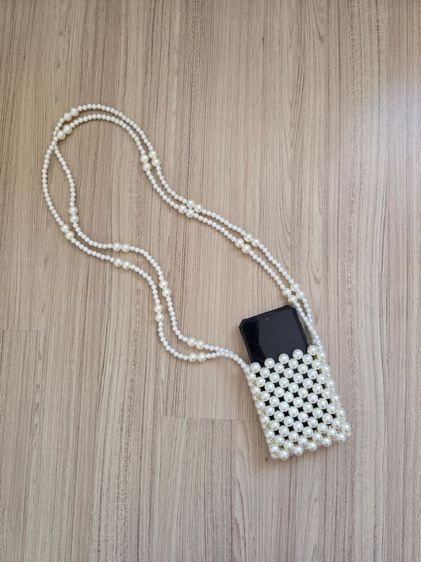 กระเป๋าลูกปัดสีมุก สายคู่ Crossbody งานแฮนด์เมด พร้อมส่ง รูปที่ 4