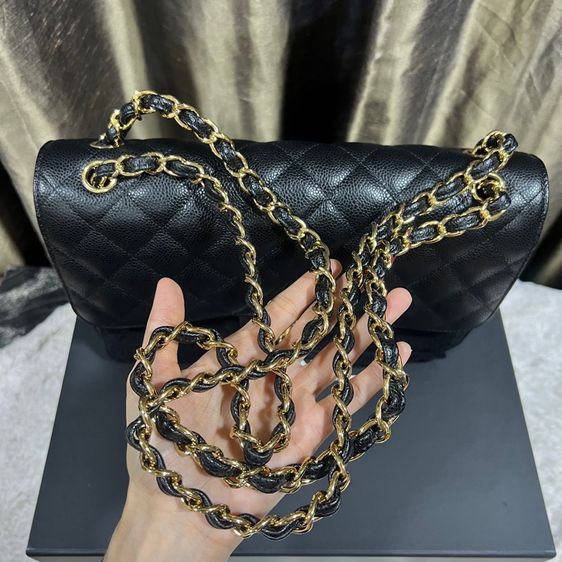 Like New Chanel Classic Jumbo 12” GHW Caviar Black รูปที่ 16