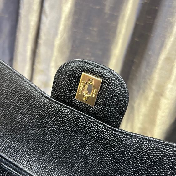 Like New Chanel Classic Jumbo 12” GHW Caviar Black รูปที่ 8