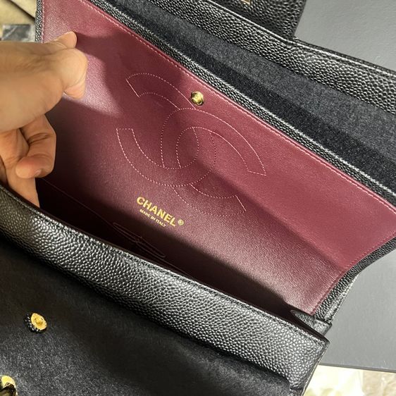 Like New Chanel Classic Jumbo 12” GHW Caviar Black รูปที่ 17