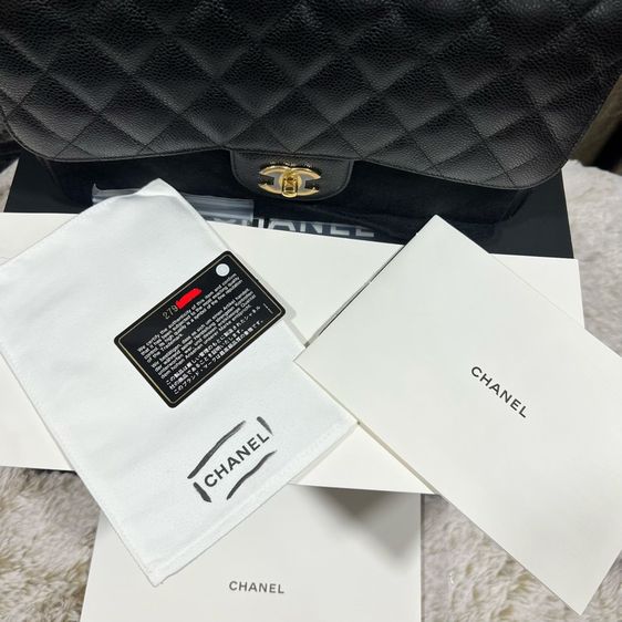 Like New Chanel Classic Jumbo 12” GHW Caviar Black รูปที่ 5