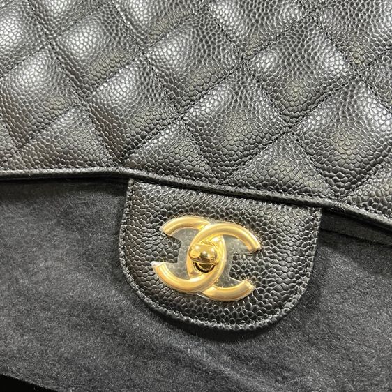Like New Chanel Classic Jumbo 12” GHW Caviar Black รูปที่ 2