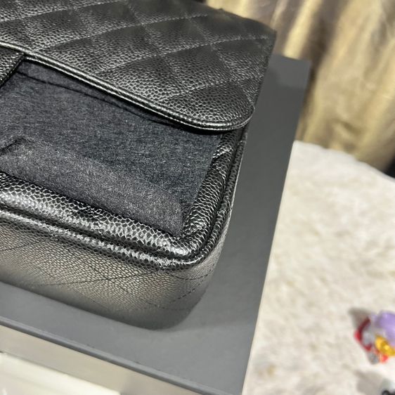Like New Chanel Classic Jumbo 12” GHW Caviar Black รูปที่ 13