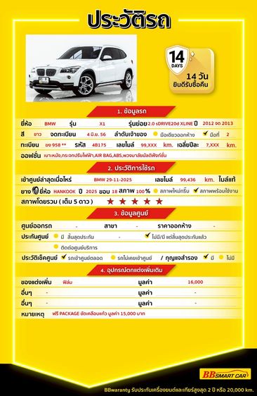 BMW X1 2013 2.0 sDrive20d xLine Utility-car ดีเซล ไม่ติดแก๊ส เกียร์อัตโนมัติ ขาว รูปที่ 2