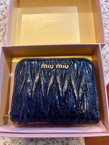 ดำ กระเป๋าสตางค์หนังแท้ Miu Miu