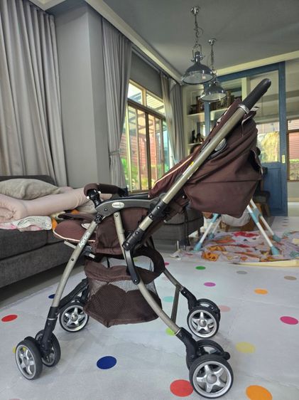 รถเข็น Aprica สภาพดี พับได้ โครงแข็งแรงทนทาน ใช้ได้ยาวๆ ถึงน้องอายุ 4 ขวบ ที่บังแดดเปิดให้อากาศระบายได้ ด้านล่างเก็บของได้จุ  นัดรับได้ รูปที่ 2