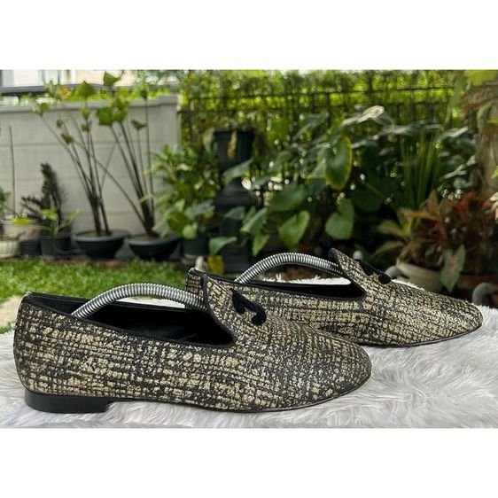 Loafers Flats Gold Glitter Tweed Sz.38 มือสอง รูปที่ 3