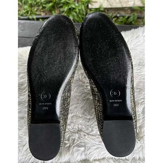 Loafers Flats Gold Glitter Tweed Sz.38 มือสอง รูปที่ 6
