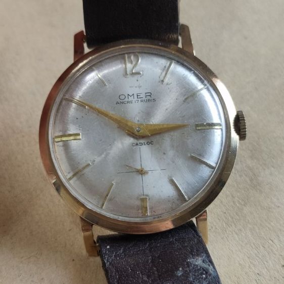 นาฬิกาวินเทจ ผู้ชาย แบรนด์ OMER ancre 17 rubis ตัวเรือน 9K 375 Swiss made  รูปที่ 2