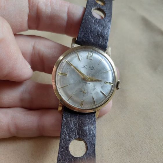 นาฬิกาวินเทจ ผู้ชาย แบรนด์ OMER ancre 17 rubis ตัวเรือน 9K 375 Swiss made  รูปที่ 5