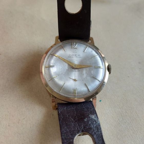 นาฬิกาวินเทจ ผู้ชาย แบรนด์ OMER ancre 17 rubis ตัวเรือน 9K 375 Swiss made 