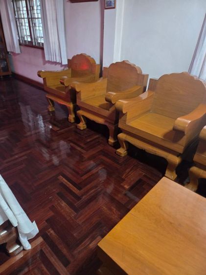 ชุดรับแขกชุดใหญ่ ไม้สักหนา 8 ชิ้น  รูปที่ 4
