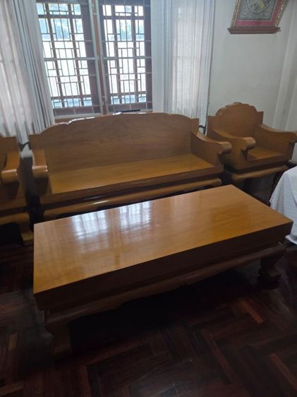 ชุดรับแขกชุดใหญ่ ไม้สักหนา 8 ชิ้น  รูปที่ 3