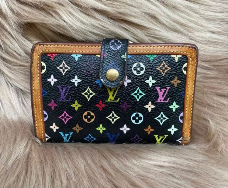 Louis Vuitton Multicolor Portefeuille Viennois Wallet ของแท้ มือสอง