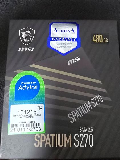 SSD SATA2.5 MSI SPATIUM S270 480 GB เป็นสินค้ามือ1 ยังไม่ได้แกะซีล ประกันAdviceยาวๆ เมย73 รูปที่ 2