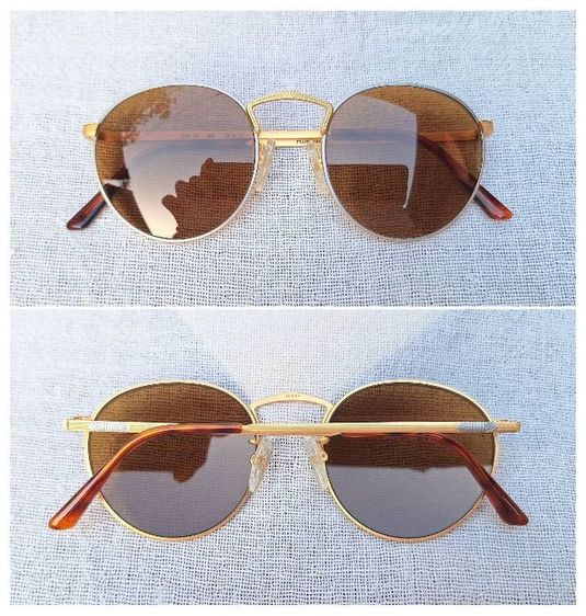 แว่นตาแฮนด์คราฟท์ฝรั่งเศส 2 กษัตริย์  LOGO PARIS มือหนึ่ง New Old Stock โมเดลอาร์ติสท์ หยดน้ำ–แพนโต้ จอห์น เลนนอน เลนส์กระจกคริสตัลญี่ปุ่น UNION COLOR สีน้ำตาลคาราเมล–สว่าง...Authentic Vintage LOGO PARIS Handcrafted in France รูปที่ 3