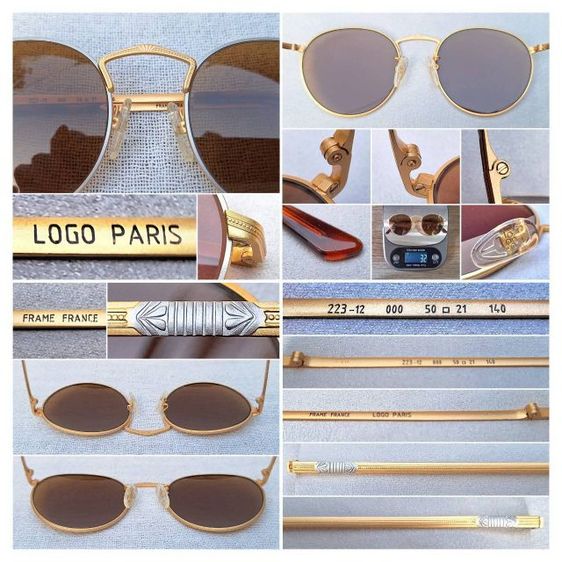 แว่นตาแฮนด์คราฟท์ฝรั่งเศส 2 กษัตริย์  LOGO PARIS มือหนึ่ง New Old Stock โมเดลอาร์ติสท์ หยดน้ำ–แพนโต้ จอห์น เลนนอน เลนส์กระจกคริสตัลญี่ปุ่น UNION COLOR สีน้ำตาลคาราเมล–สว่าง...Authentic Vintage LOGO PARIS Handcrafted in France รูปที่ 5