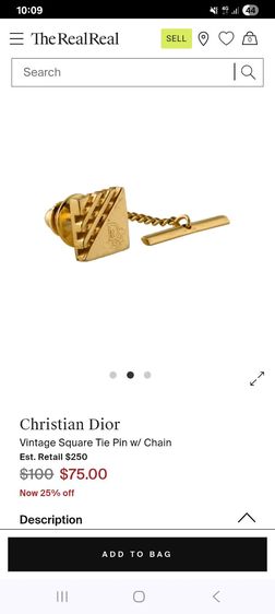 pin ติดเสื้อหรือเนคไท Christian Dior รูปที่ 5
