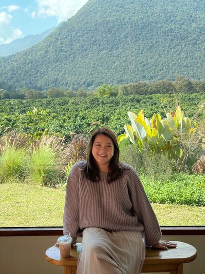 เสื้อไหมพรมสีม่วงคิ้วๆ รูปที่ 2