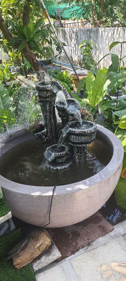 อ่างบัวใหญ่ อ่างปลาใหญ่ น้ำตกหิน4ชั้น อ่างพลาสติกใหญ่มาก อ่างปลาใหญ่ 