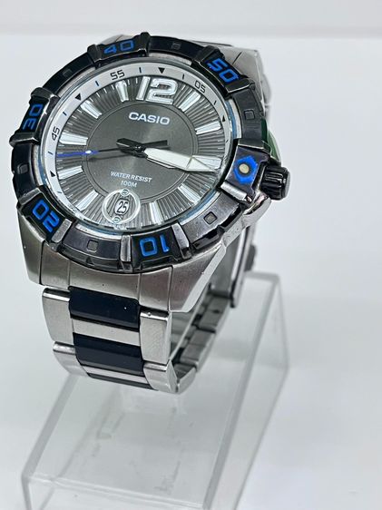 Casio MTD-1070 Diver Style 100M หน้าปัดดํา ขอบน้ําเงิน สายสแตนเลส ทรงสปอร์ต รูปที่ 14