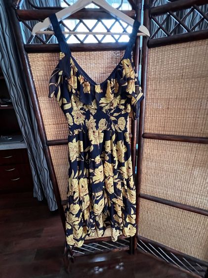 Beautiful Floral Midi Dress – XL, navy blue floral dress from Lyn Around