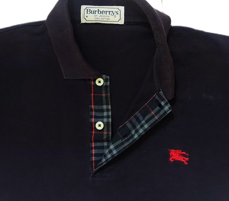 BURBERRY of LONDON, short-sleeved pique fabric polo shirt รูปที่ 2