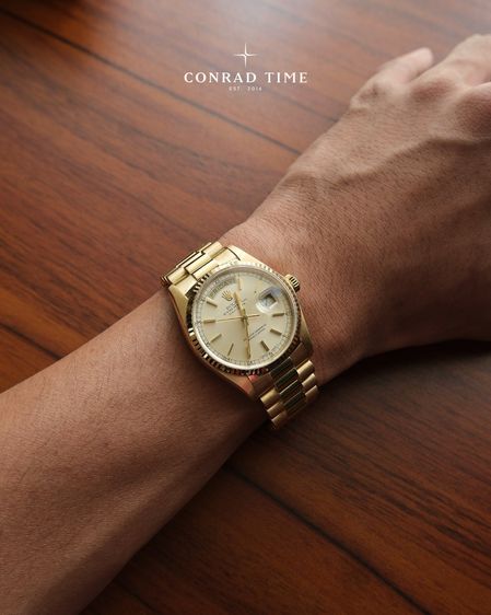Rolex Day-Date 18038 Champagne Dial Yellow Gold President 36mm. 99 รูปที่ 6