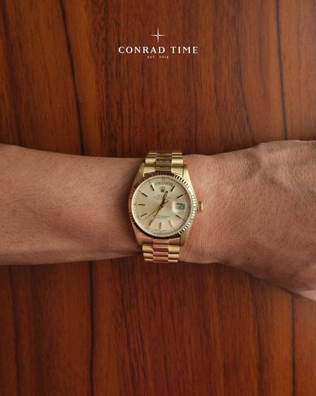 Rolex Day-Date 18038 Champagne Dial Yellow Gold President 36mm. 99 รูปที่ 5