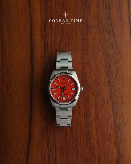 Rolex Oyster Perpetual 124300 Coral Red Dial Oyster Steel 2021 41mm. Fullset  รูปที่ 3