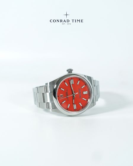 Rolex Oyster Perpetual 124300 Coral Red Dial Oyster Steel 2021 41mm. Fullset  รูปที่ 5