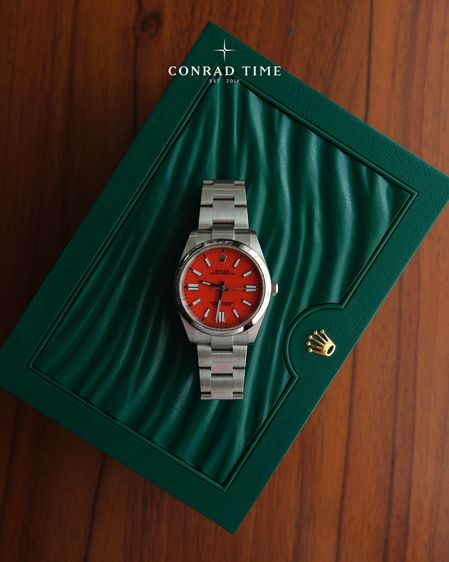 Rolex Oyster Perpetual 124300 Coral Red Dial Oyster Steel 2021 41mm. Fullset  รูปที่ 2