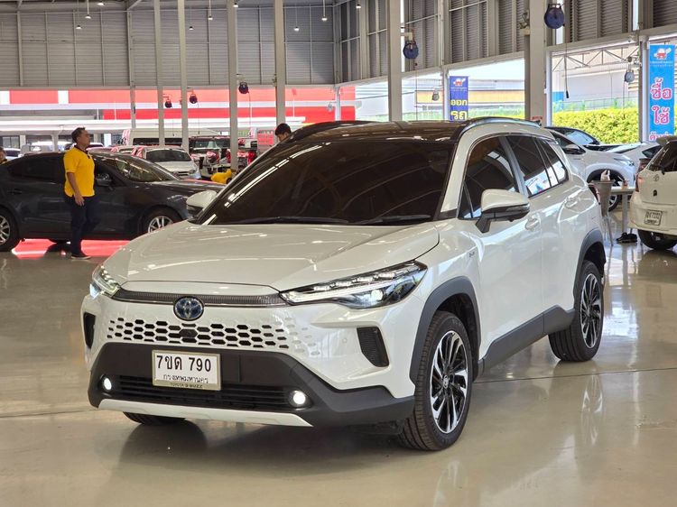 รถ Toyota Corolla Cross 1.8 HEV Premium Luxury สี ขาว