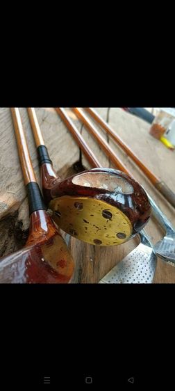 ชุดกอล์ฟ Antique หัวไม้ 2 อัน หัวเหล็ก 2 อัน และ Putter รวม 5 อันราวปี 1945 ก้านไม้สวยงาม ของอยู่เชียงใหม่ รูปที่ 15