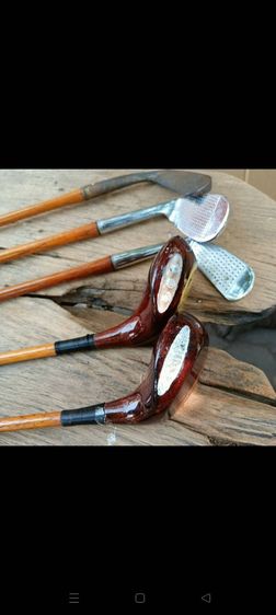 ชุดกอล์ฟ Antique หัวไม้ 2 อัน หัวเหล็ก 2 อัน และ Putter รวม 5 อันราวปี 1945 ก้านไม้สวยงาม ของอยู่เชียงใหม่ รูปที่ 9