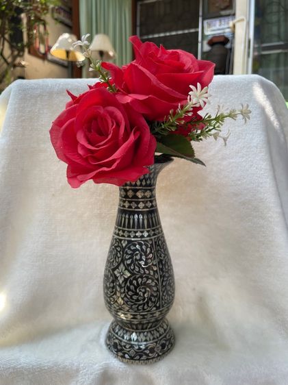 1 ชิ้น แจกันทองเหลืองประดับมุก สวยสมบูรณ์ ตั้งโต๊ะหมู่บูชา ตั้งโชว์ตกแต่งบ้าน รูปที่ 3