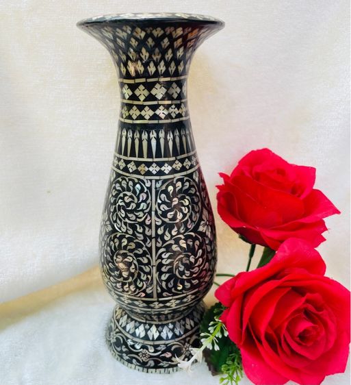 1 ชิ้น แจกันทองเหลืองประดับมุก สวยสมบูรณ์ ตั้งโต๊ะหมู่บูชา ตั้งโชว์ตกแต่งบ้าน รูปที่ 8