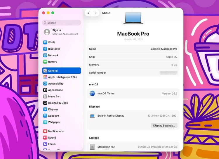 MacBook Pro 13-inch M2 2022 Ram8GB SSD256GB SpaceGray รูปที่ 12