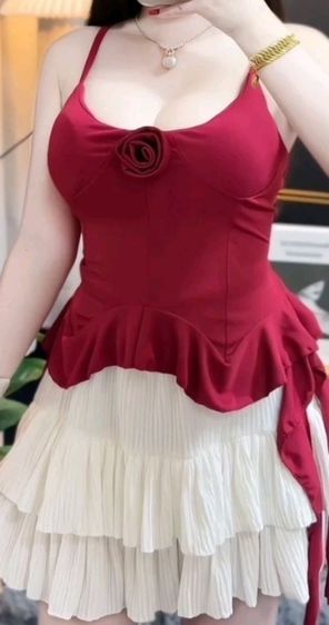 ชุดเซต​2ชิ้น​  งานสายเดี่ยวกับกระโปรง