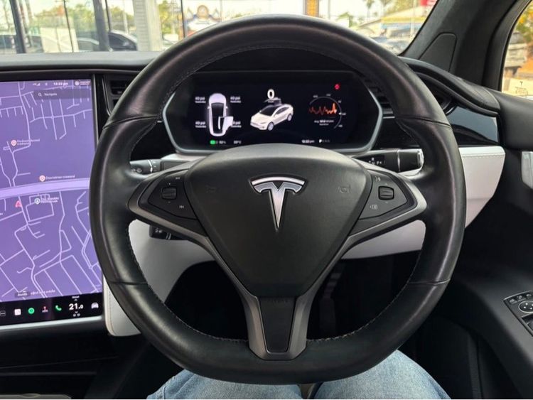 Tesla Model-X 2021 Long Range 4WD Sedan ไฟฟ้า ไม่ติดแก๊ส เกียร์อัตโนมัติ ขาว รูปที่ 4
