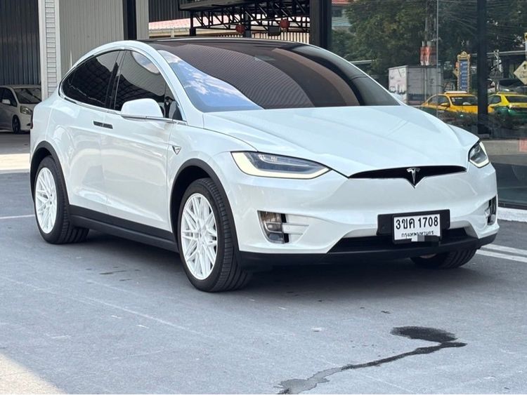 Tesla Model-X 2021 Long Range 4WD Sedan ไฟฟ้า ไม่ติดแก๊ส เกียร์อัตโนมัติ ขาว รูปที่ 2