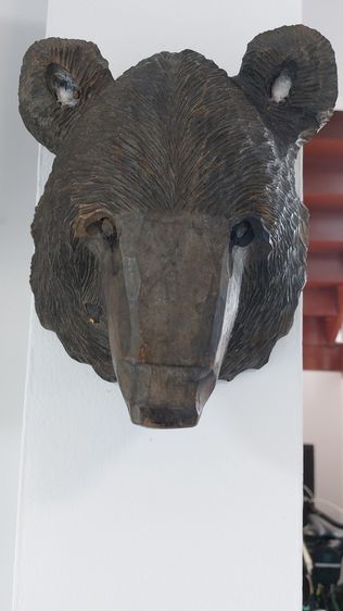 หัวหมีแกะสลัก ไม้เก่าแท้  รูปที่ 2