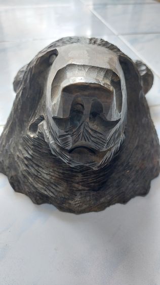 หัวหมีแกะสลัก ไม้เก่าแท้  รูปที่ 5