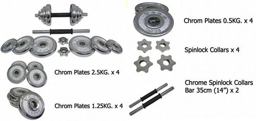 🔥มือ 1 - ดัมเบลเหล็กชุบโครเมียม ปรับน้ำหนักได้ 20 กิโลกรัม พร้อมแกนต่อเป็นบาร์เบล ฟรีกล่องจัดเก็บ รูปที่ 6