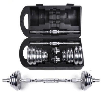 🔥มือ 1 - ดัมเบลเหล็กชุบโครเมียม ปรับน้ำหนักได้ 20 กิโลกรัม พร้อมแกนต่อเป็นบาร์เบล ฟรีกล่องจัดเก็บ รูปที่ 2