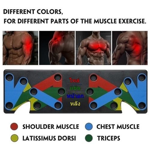 🔥มือ 1 - 💪🏻บอร์ดวิดพื้น 9 ท่า สร้างกล้ามเนื้อ 4 ส่วน Push up board - แท่นออกกำลังกาย ฟิตเนส บริหารกล้ามเนื้ออก, แขน รูปที่ 4