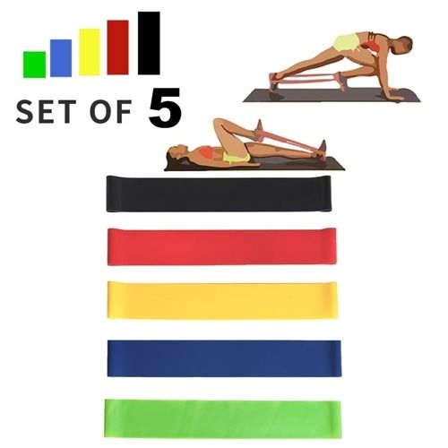 🔥มือ 1 - ยางยืดวนแหวน ออกกำลังกาย ชุด 5 เส้น ยางแท้ - Yoga loop, resistance exercise band 5 pcs set รูปที่ 12