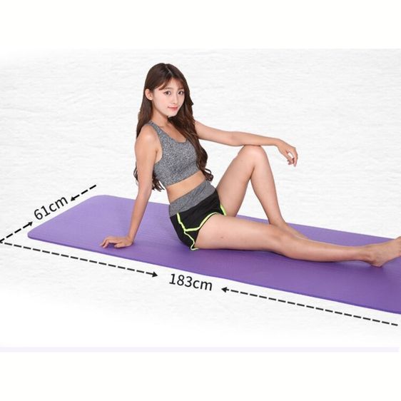 🔥มือ 1 - เสื่อโยคะยางสังเคราะห์คุณภาพ หนา 8 มม. ขนาด 183x61 cm. - Yoga mat แผ่นรองโยคะ รูปที่ 4
